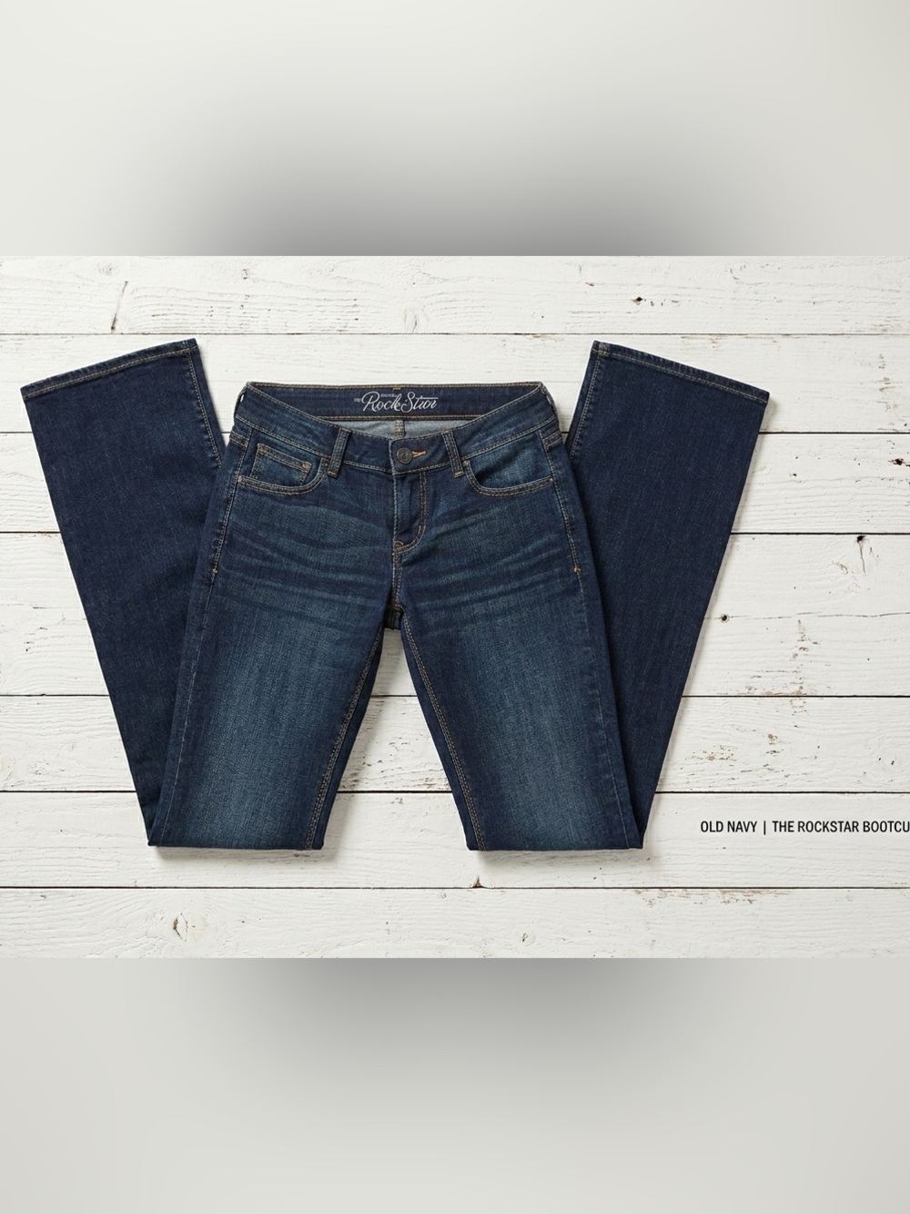 Old Navy The Rock Star Campfire Dark Wash Bootcut Jeans Size 2 EUC
